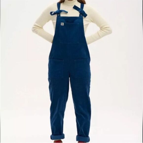 Lucy & Yak Pants - Lucy & Yak Overalls Corduroy Blue Dungaree Utility Size XS